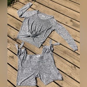 Ugg cropped top with capri pant lounge set